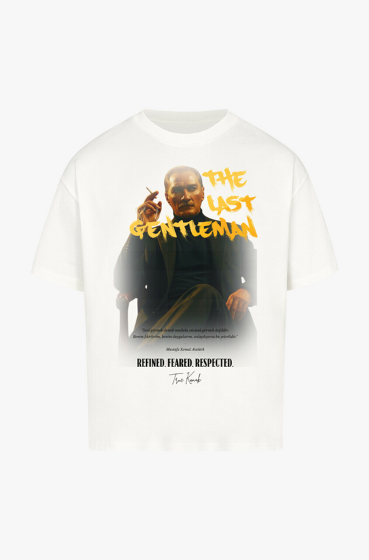 LAST GENTLEMAN (Weiss Frontprint) - OVERSIZED SHIRT